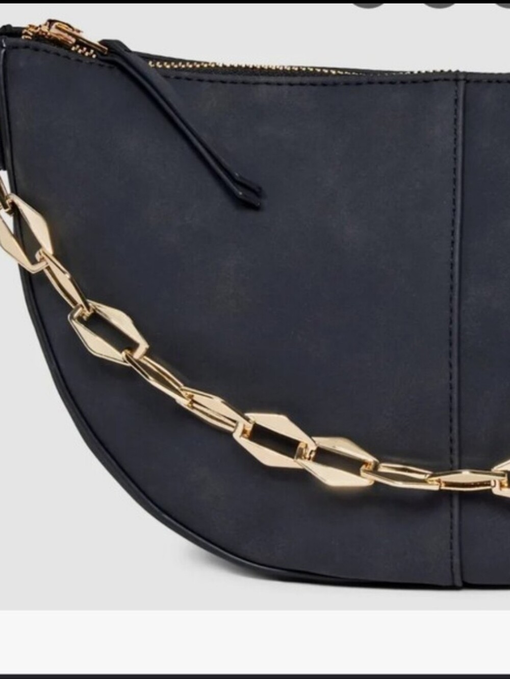 Universal Thread‎ Black Half-Moon Shoulder Bag with Gold Chain